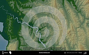 Bashkia Mallakaster outlined, Albania. Physical