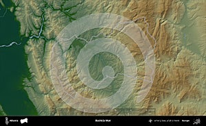 Bashkia Mat outlined, Albania. Physical