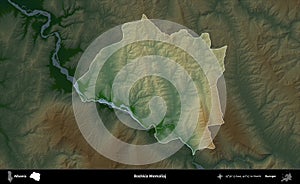 Bashkia Memaliaj highlighted, Albania. Physical