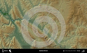 Bashkia Permet outlined, Albania. Physical