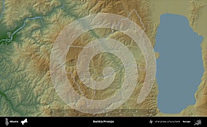 Bashkia Prrenjas outlined, Albania. Physical