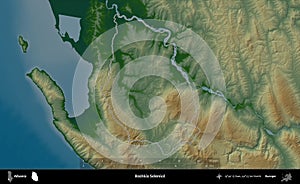 Bashkia Selenice outlined, Albania. Physical