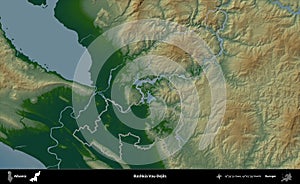 Bashkia Vau-Dejes outlined, Albania. Physical