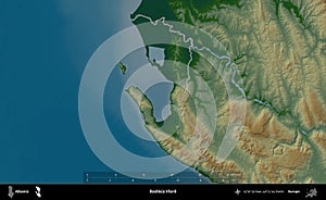 Bashkia Vlore outlined, Albania. Physical