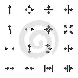 Basic arrows vector icons set