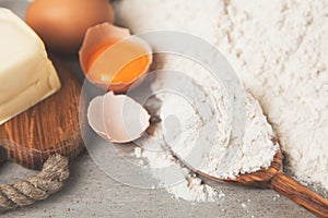 Basic baking ingredients