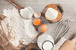 Basic baking ingredients