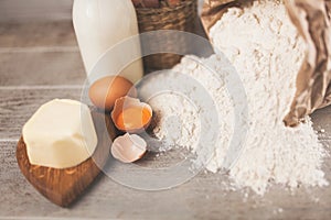 Basic baking ingredients