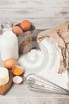 Basic baking ingredients