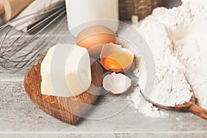 Basic baking ingredients