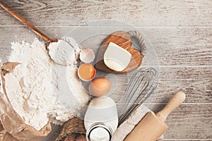 Basic baking ingredients