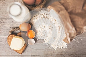 Basic baking ingredients