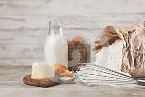 Basic baking ingredients