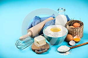 Basic baking ingredients