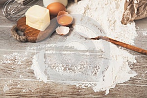 Basic baking ingredients