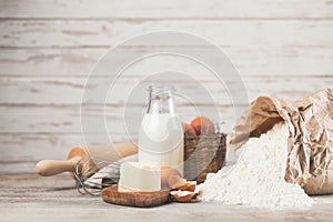 Basic baking ingredients