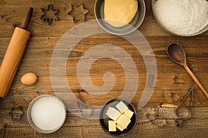 Basic baking ingredients