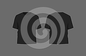 Basic black male t-shirt mockup. Front and back view.