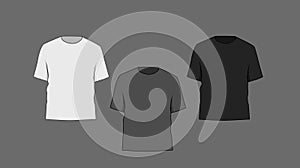 Basic black male t-shirt mockup. Front and back view.