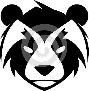 Panda - black and white vector illustration