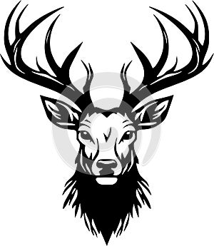 Elk - minimalist and flat logo - vector illustration
