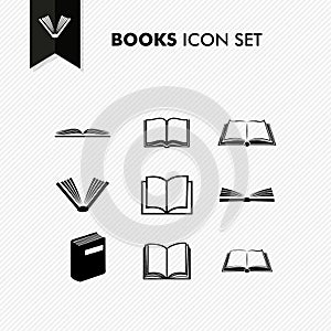 Básico libros conjunto compuesto por iconos 