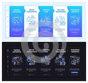 Basic business morals onboarding vector template