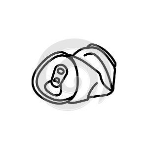 Crushed can icon, vector illustration photo