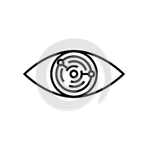 Electronic cyber eye icon, Artificial Intelligence icon, vector illustration