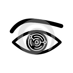 Electronic cyber eye icon, Artificial Intelligence icon, vector illustration