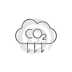 Carbon emissions reduction icon on a white background.