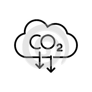 Carbon emissions reduction icon on a white background. photo