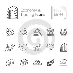 Economy & trading related icons photo