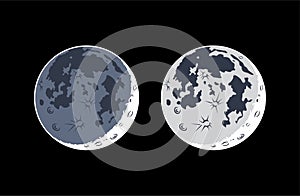 Realistic moon earthshine vector