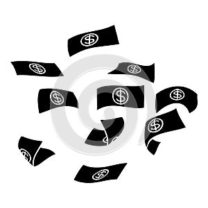 Raining Money icon, banknote rain background, vector