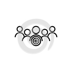 Human target icon , vector,  vector line illustration