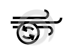 Fresh air icon ,  line color vector illustration