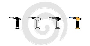 Butane Torch icon,  line color vector illustration