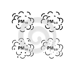 Air Pollution icon, PM2,5 and PM10 icon, line color vector illustration photo