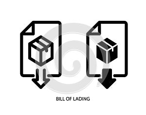 A bill of lading icon, line color  illustration