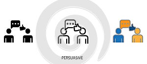 Persuasive icon , vector line color  illustration