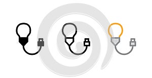 USB Led light bulb icon , Vector illustration