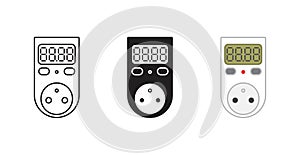 Digital Power Meter icon , Vector illustration