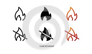 Flame retardant icon , Vector illustration photo