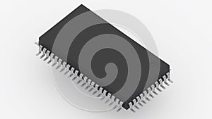 basic computer equipment parts, isometric ,ic components, capacitor ,3d rendering