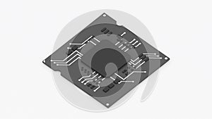 basic computer equipment parts, isometric ,ic components, capacitor ,3d rendering