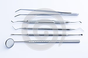 Basic cutlery from a dentist healthcare medicine instruments