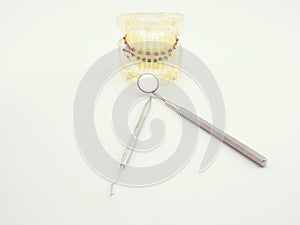 Basic dental tools and dental model