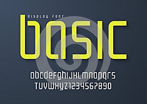 Basic display font design, alphabet, typeface, letters and numbe