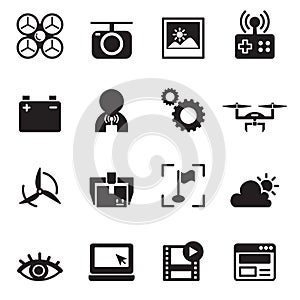 Basic Drone icons Vector illustration.